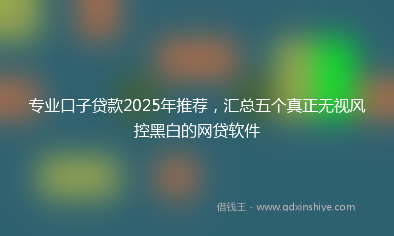 专业口子贷款2025年推荐，汇总五个真正无视风控黑白的网贷软件