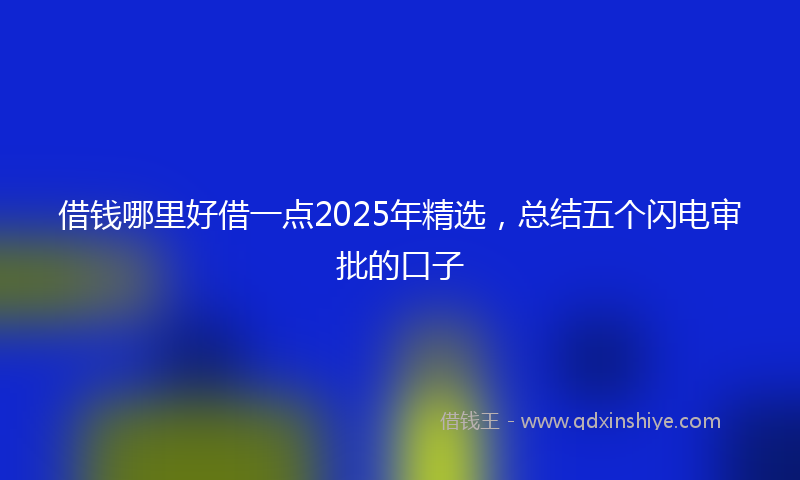 借钱哪里好借一点2025年精选，总结五个闪电审批的口子