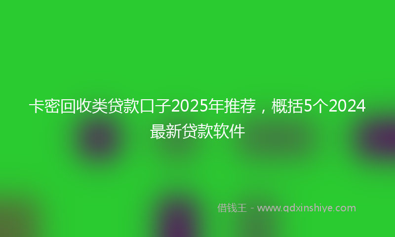 卡密回收类贷款口子2025年推荐，概括5个2024最新贷款软件
