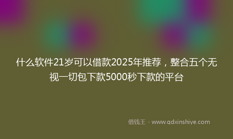 什么软件21岁可以借款2025年推荐，整合五个无视一切包下款5000秒下款的平台