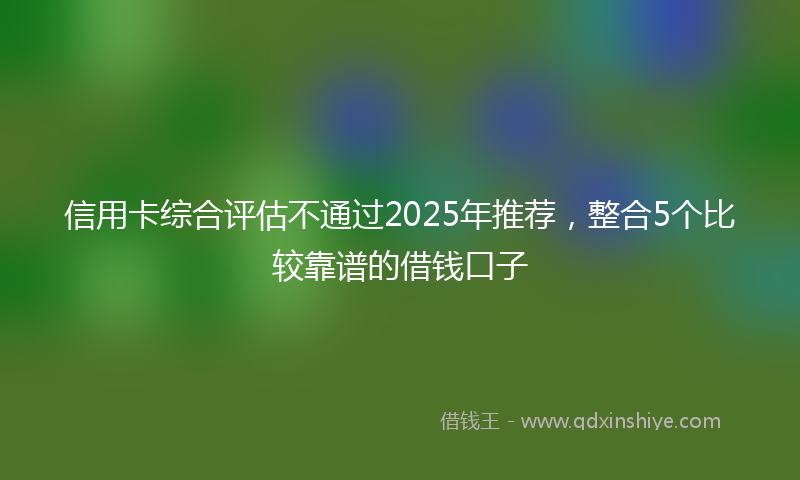 信用卡综合评估不通过2025年推荐，整合5个比较靠谱的借钱口子