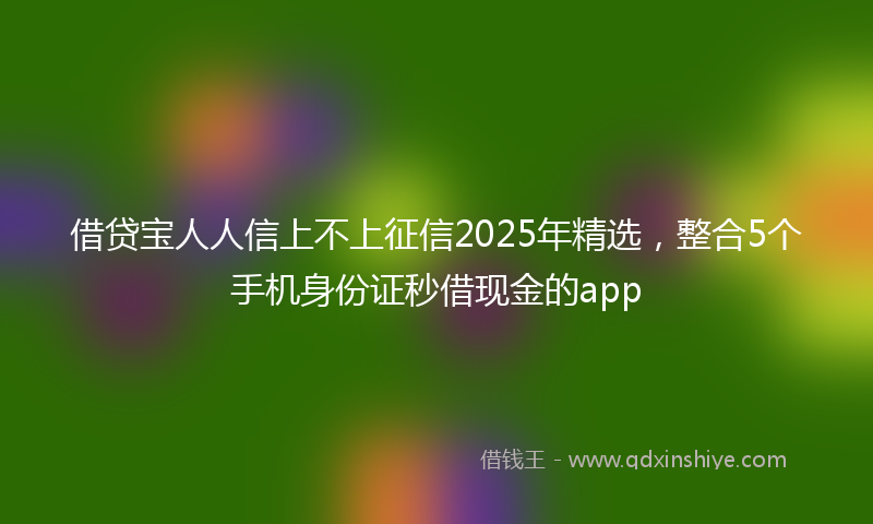 借贷宝人人信上不上征信2025年精选，整合5个手机身份证秒借现金的app
