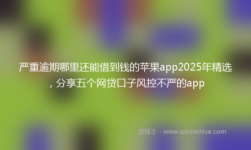 严重逾期哪里还能借到钱的苹果app2025年精选，分享五个网贷口子风控不严的app