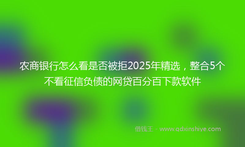 农商银行怎么看是否被拒2025年精选，整合5个不看征信负债的网贷百分百下款软件