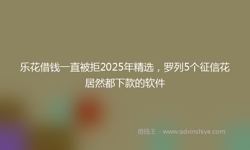 乐花借钱一直被拒2025年精选，罗列5个征信花居然都下款的软件