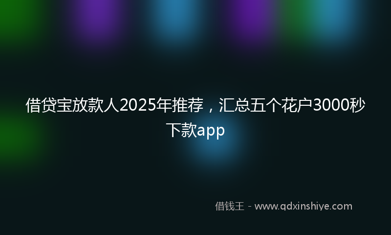 借贷宝放款人2025年推荐，汇总五个花户3000秒下款app