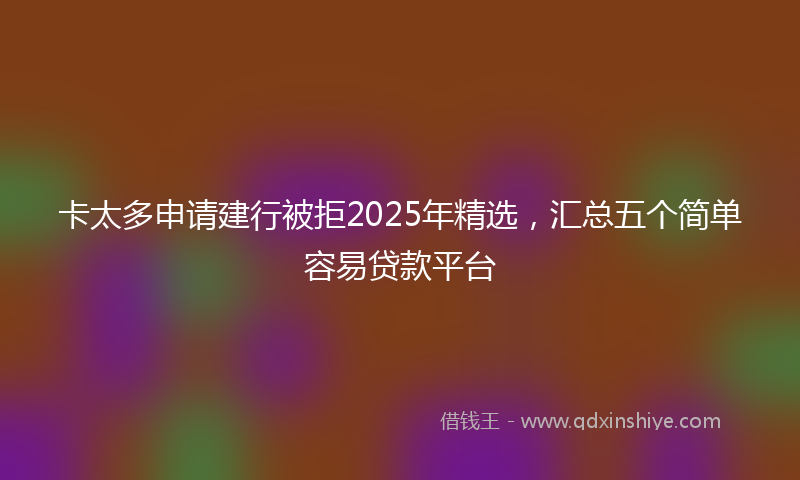 卡太多申请建行被拒2025年精选，汇总五个简单容易贷款平台
