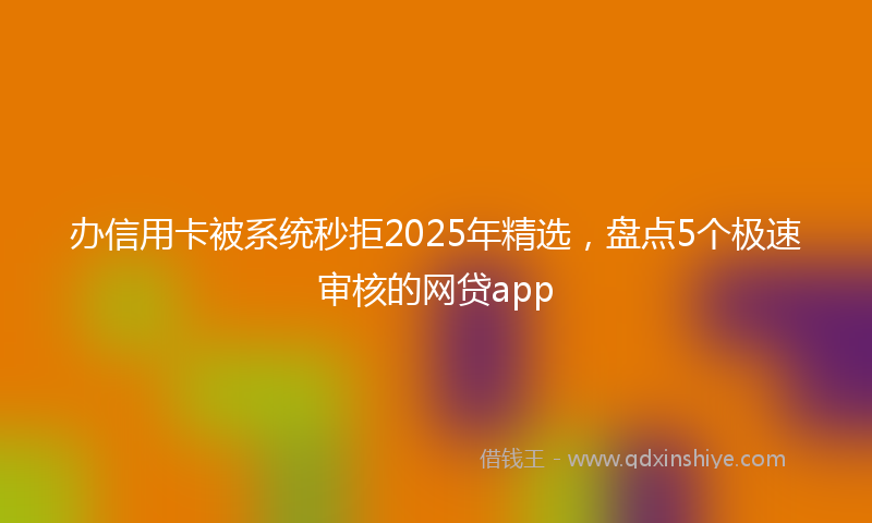 办信用卡被系统秒拒2025年精选，盘点5个极速审核的网贷app