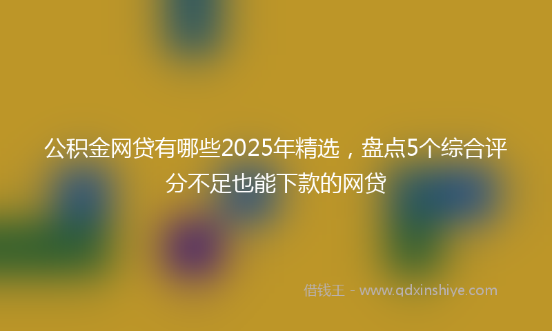 公积金网贷有哪些2025年精选，盘点5个综合评分不足也能下款的网贷