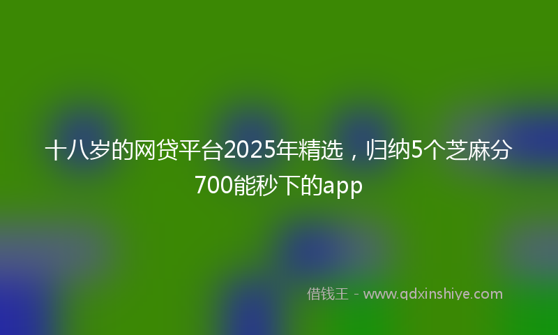 十八岁的网贷平台2025年精选，归纳5个芝麻分700能秒下的app