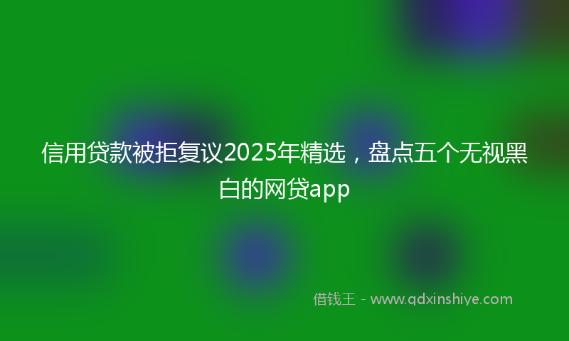信用贷款被拒复议2025年精选，盘点五个无视黑白的网贷app