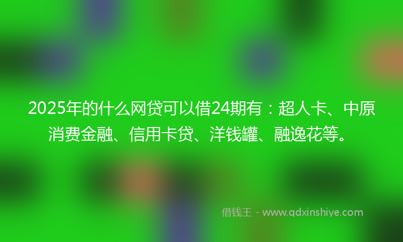 2025年的什么网贷可以借24期有：超人卡、中原消费金融、信用卡贷、洋钱罐、融逸花等。