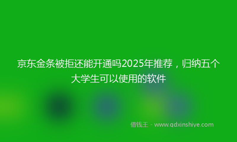京东金条被拒还能开通吗2025年推荐，归纳五个大学生可以使用的软件