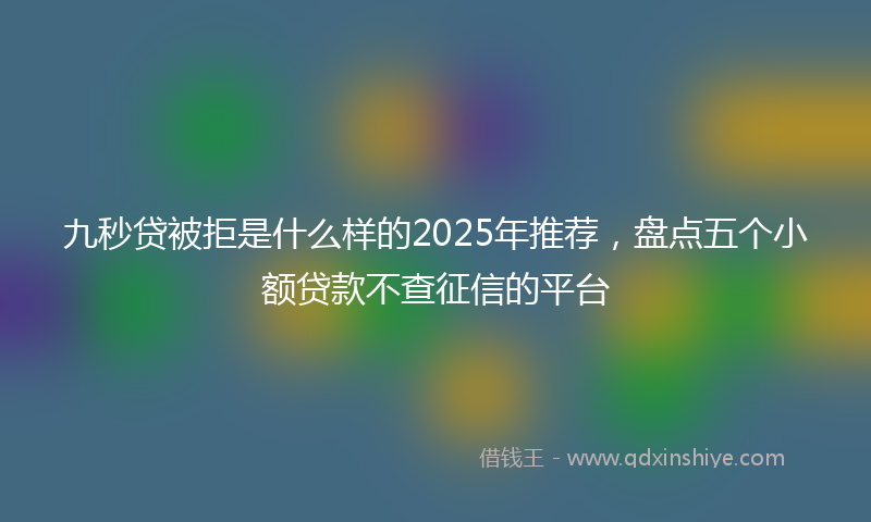 九秒贷被拒是什么样的2025年推荐，盘点五个小额贷款不查征信的平台
