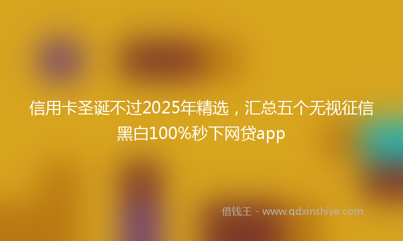 信用卡圣诞不过2025年精选，汇总五个无视征信黑白100%秒下网贷app