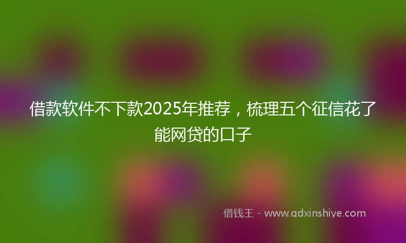 借款软件不下款2025年推荐，梳理五个征信花了能网贷的口子