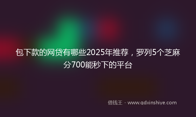 包下款的网贷有哪些2025年推荐，罗列5个芝麻分700能秒下的平台