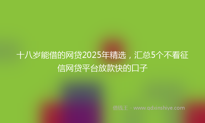 十八岁能借的网贷2025年精选，汇总5个不看征信网贷平台放款快的口子