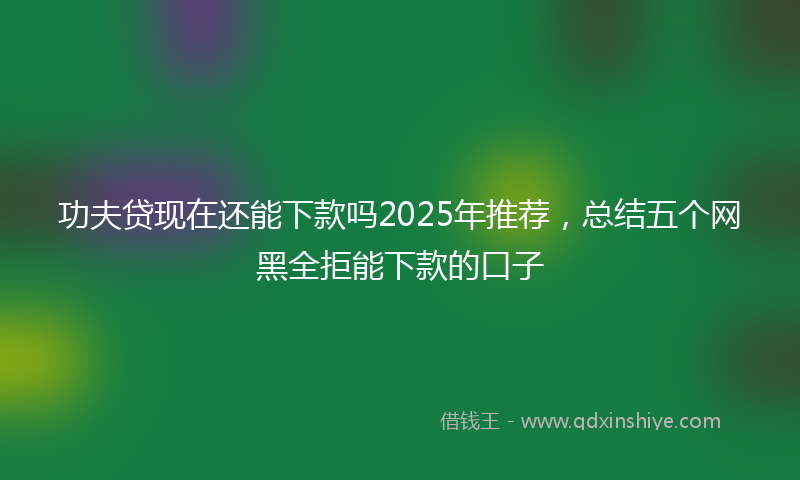 功夫贷现在还能下款吗2025年推荐，总结五个网黑全拒能下款的口子