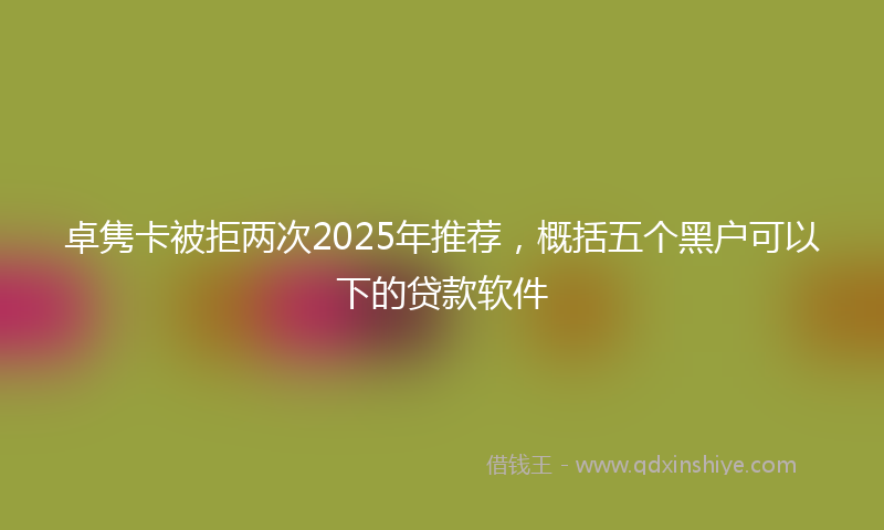 卓隽卡被拒两次2025年推荐，概括五个黑户可以下的贷款软件