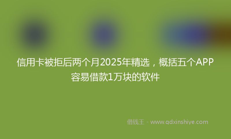 信用卡被拒后两个月2025年精选，概括五个APP容易借款1万块的软件