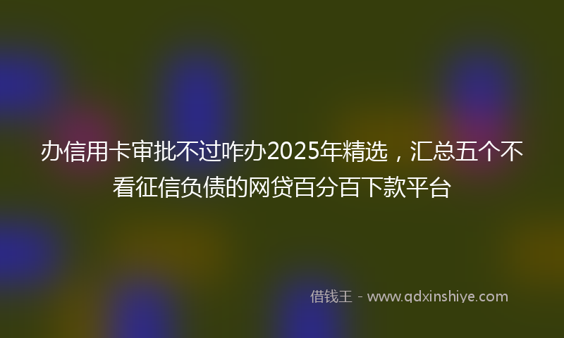 办信用卡审批不过咋办2025年精选，汇总五个不看征信负债的网贷百分百下款平台