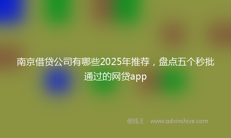 南京借贷公司有哪些2025年推荐，盘点五个秒批通过的网贷app