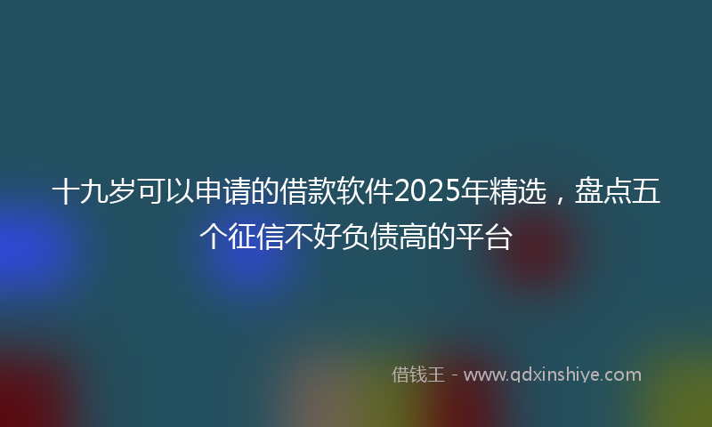 十九岁可以申请的借款软件2025年精选，盘点五个征信不好负债高的平台