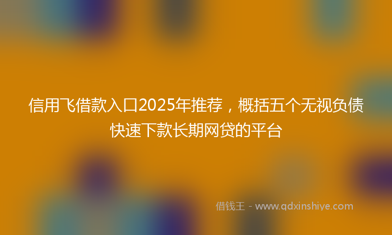 信用飞借款入口2025年推荐，概括五个无视负债快速下款长期网贷的平台
