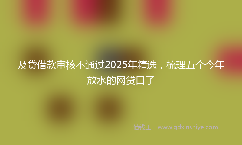 及贷借款审核不通过2025年精选，梳理五个今年放水的网贷口子
