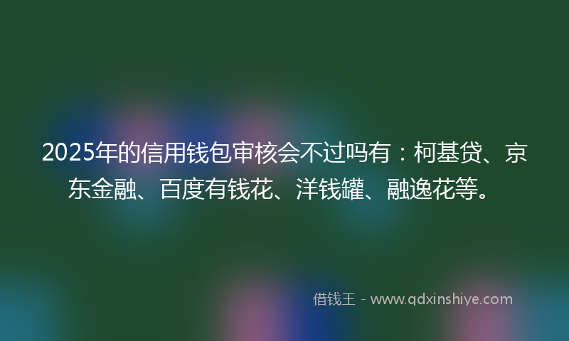 2025年的信用钱包审核会不过吗有：柯基贷、京东金融、百度有钱花、洋钱罐、融逸花等。