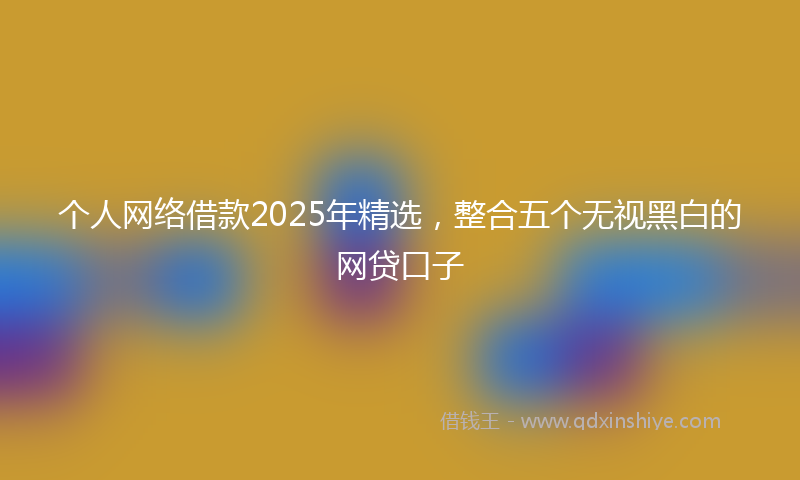 个人网络借款2025年精选，整合五个无视黑白的网贷口子