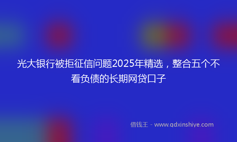 光大银行被拒征信问题2025年精选，整合五个不看负债的长期网贷口子