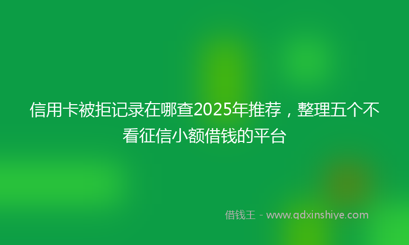 信用卡被拒记录在哪查2025年推荐，整理五个不看征信小额借钱的平台