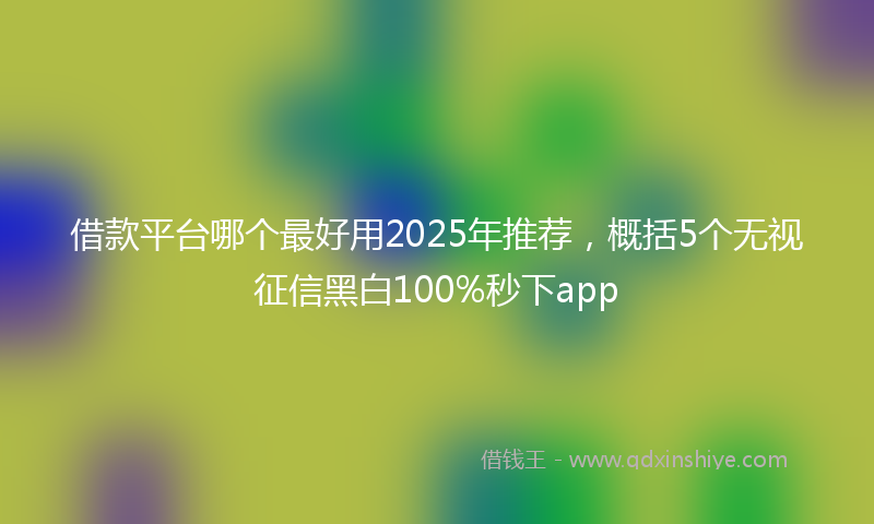 借款平台哪个最好用2025年推荐，概括5个无视征信黑白100%秒下app