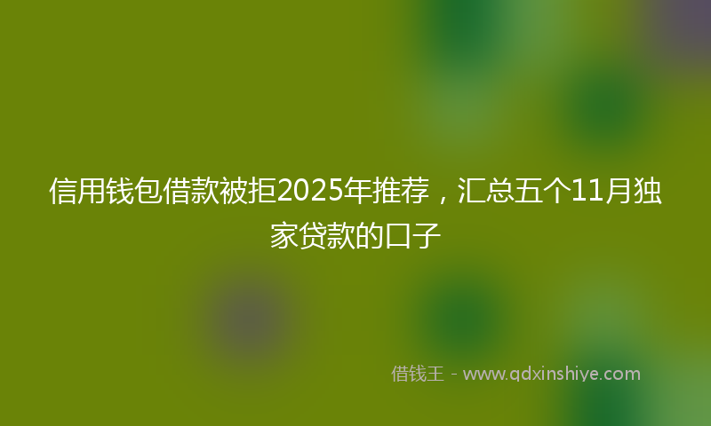 信用钱包借款被拒2025年推荐，汇总五个11月独家贷款的口子