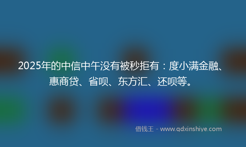 2025年的中信中午没有被秒拒有：度小满金融、惠商贷、省呗、东方汇、还呗等。
