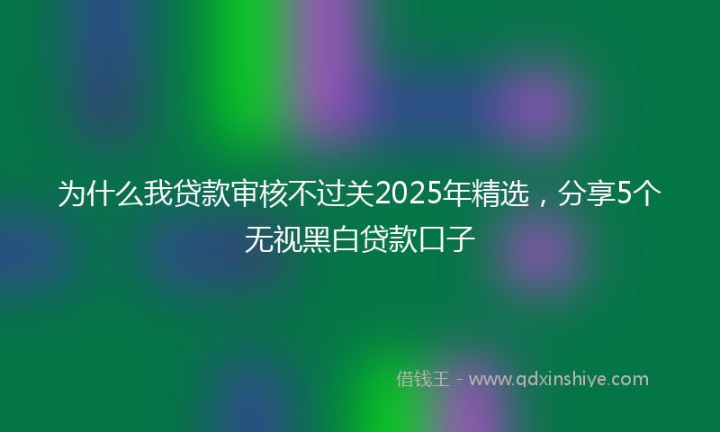 为什么我贷款审核不过关2025年精选，分享5个无视黑白贷款口子