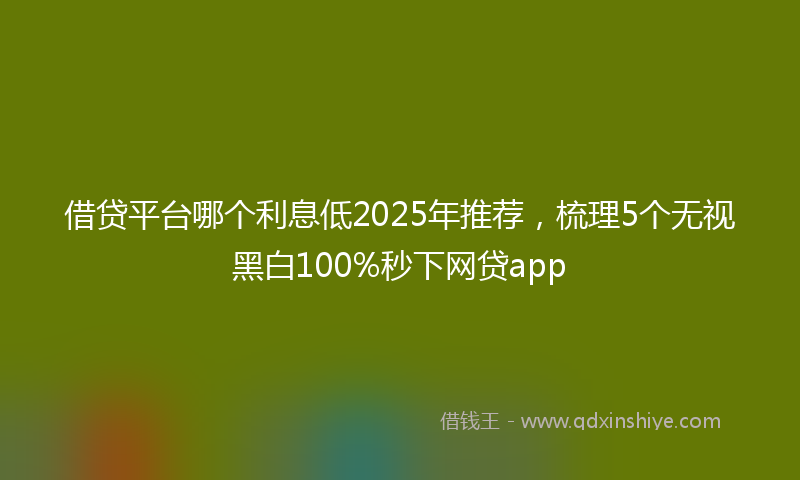 借贷平台哪个利息低2025年推荐，梳理5个无视黑白100%秒下网贷app