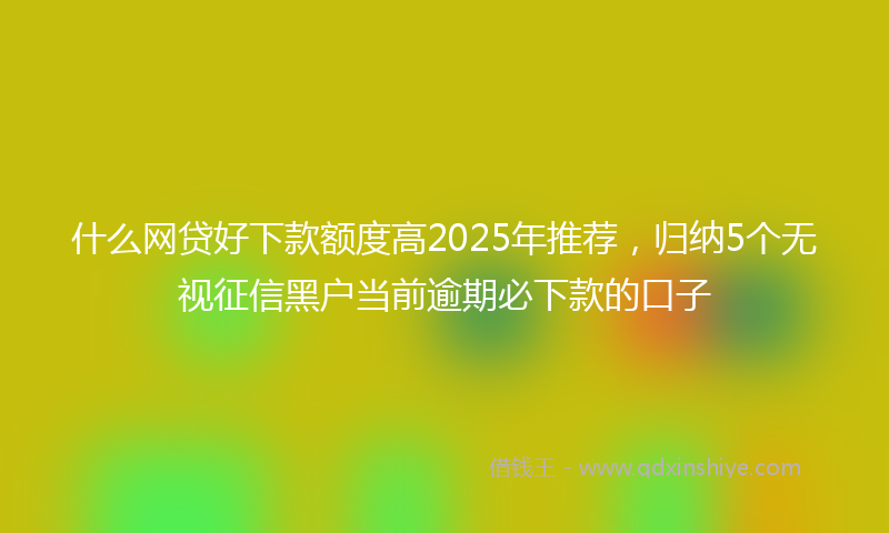 什么网贷好下款额度高2025年推荐，归纳5个无视征信黑户当前逾期必下款的口子