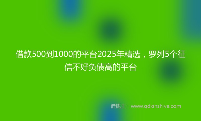 借款500到1000的平台2025年精选，罗列5个征信不好负债高的平台
