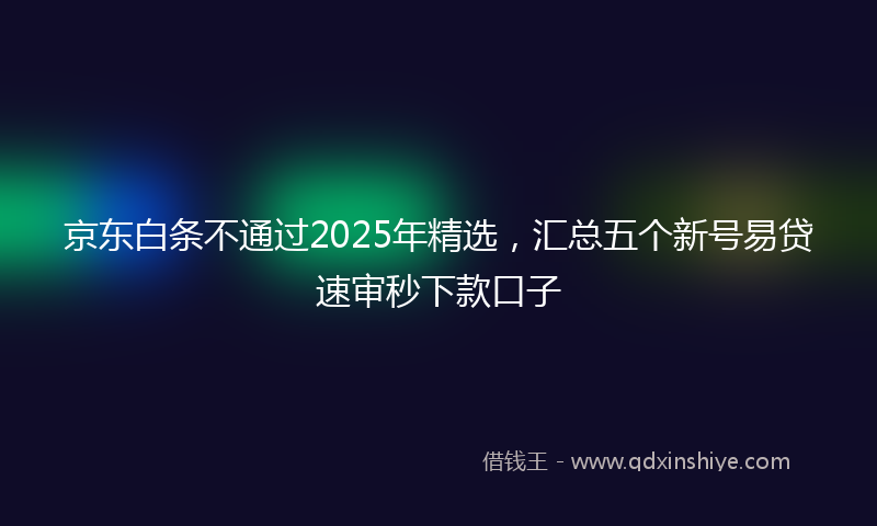 京东白条不通过2025年精选，汇总五个新号易贷速审秒下款口子