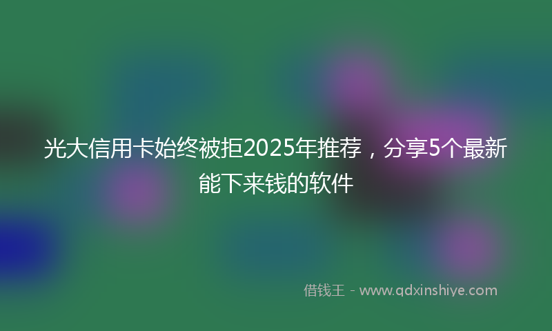 光大信用卡始终被拒2025年推荐，分享5个最新能下来钱的软件
