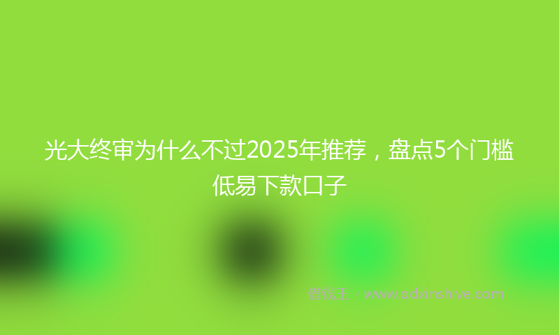 光大终审为什么不过2025年推荐，盘点5个门槛低易下款口子