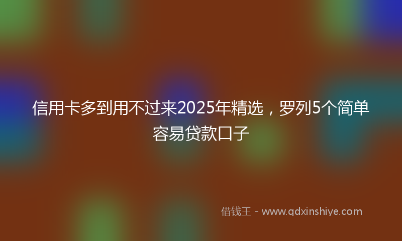 信用卡多到用不过来2025年精选，罗列5个简单容易贷款口子