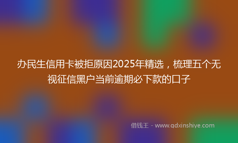 办民生信用卡被拒原因2025年精选，梳理五个无视征信黑户当前逾期必下款的口子