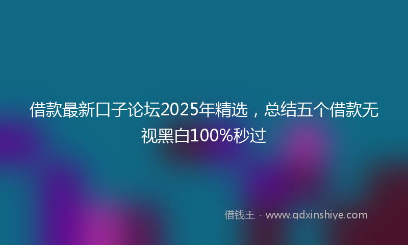 借款最新口子论坛2025年精选，总结五个借款无视黑白100%秒过