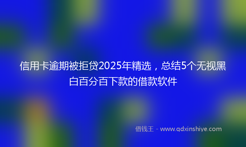 信用卡逾期被拒贷2025年精选，总结5个无视黑白百分百下款的借款软件