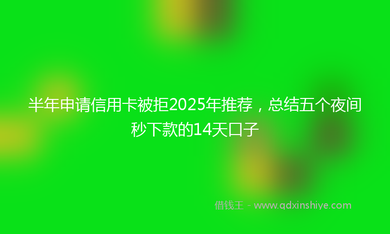 半年申请信用卡被拒2025年推荐，总结五个夜间秒下款的14天口子