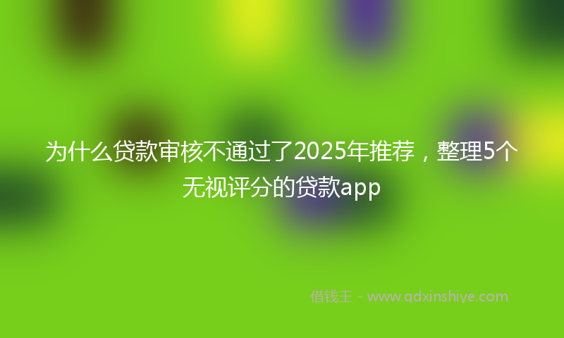 为什么贷款审核不通过了2025年推荐，整理5个无视评分的贷款app